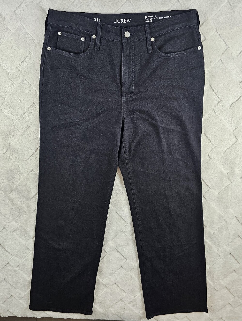 J.Crew Slim Wide Leg Jean Womens 31T Black Denim Stretch